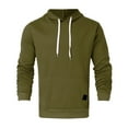 thumbnail image 3 of Caqnni Men's Hoodie Jacket Hooded Solid Color Pullover oversize - Sweatshirt Sweater Solid Color Pullover Longsleeve Long Sleeve Casual (S,AG), 3 of 4