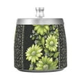 thumbnail image 7 of Yayeee Ashtray with Lid for Cigarette Smokeless Stainless Steel Home Ash Holder, Green Flowers, 7 of 7