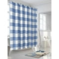 thumbnail image 3 of Shower Curtain Buffalo Plaid Blue Check Shower Curtains for Bathroom, Waterproof Polyester Shower Curtain Set with Hooks, Extra Long 72" x 78" Farmhouse Style, 3 of 6