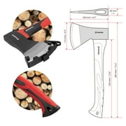 INTERTOOL 15-inch Camping Hatchet, Wood Chopping Axe, 1.8 lbs, Shock Absorbing Fiberglass Anti-Slip Handle HT-0262