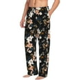 thumbnail image 6 of Salouo Lilies Flowers Print Pajama Pants for Men, Lounge Pants Elastic Waistband Casual Men's sleepwear Loungewear Sleep Pajama Pant -Large, 6 of 7
