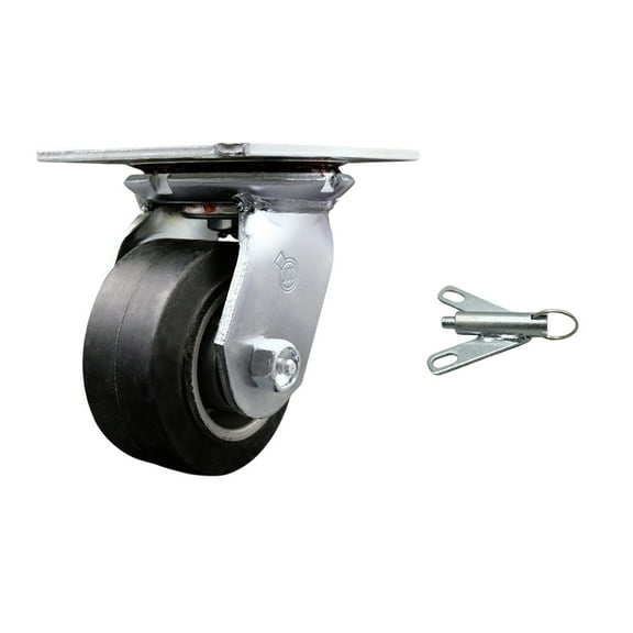 4 Inch Heavy Duty Rubber on Aluminum Caster with Ball Bearing and Swivel Lock