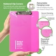 thumbnail image 6 of BAZIC Plastic Clipboard 12.7" x 9" Low Profile Clip, 4 Colors, 48-Pack, 6 of 7