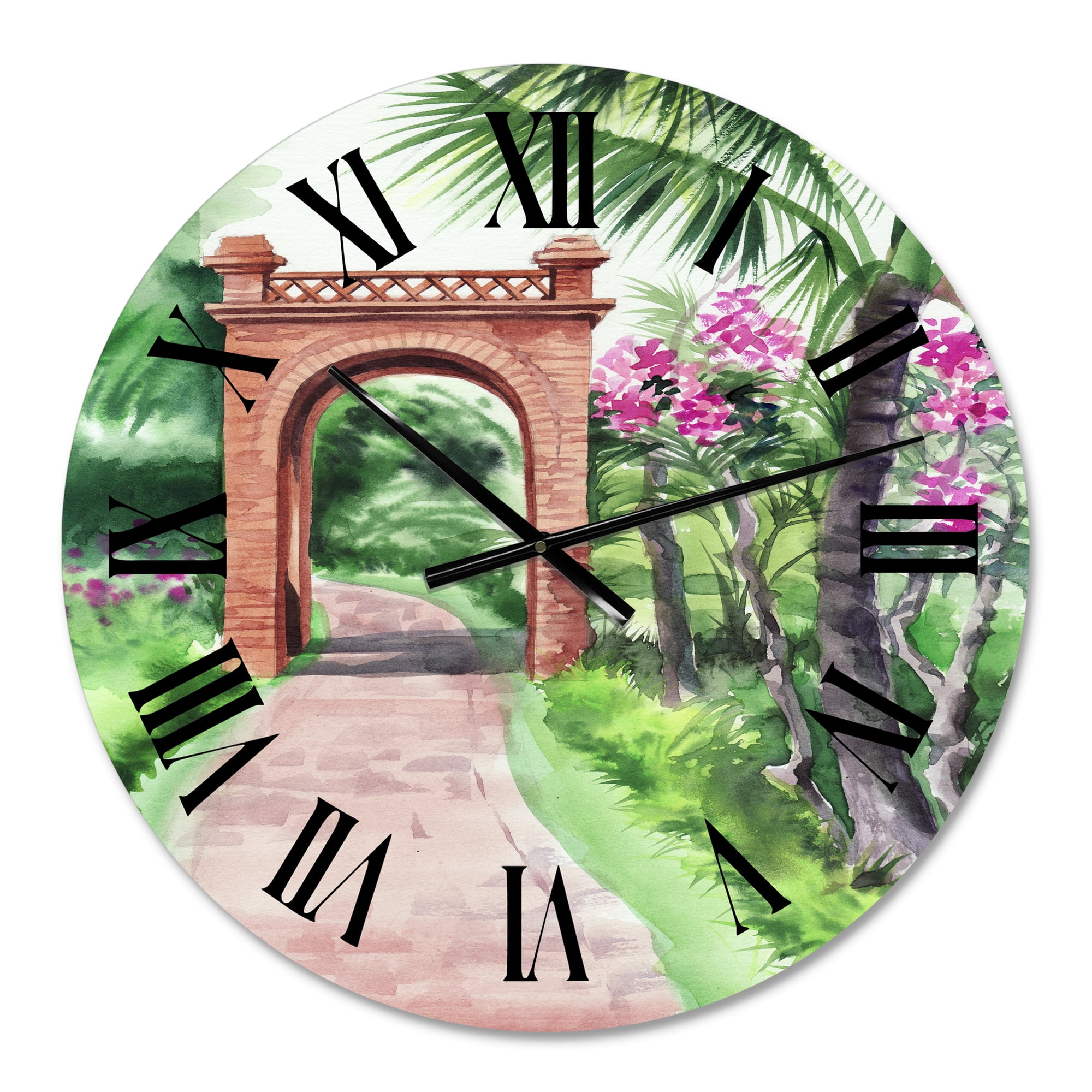 Designart 1 in Quartz Tropical Wall Clock