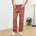 thumbnail image 2 of Yeaiivve Boys Cotton Straight Leg Pants Kids Elastic Waist School Uniform Pants Breathable Lightweight Lounge Pants Solid Color Slacks with Pockets 10-11 Years Wine, 2 of 6