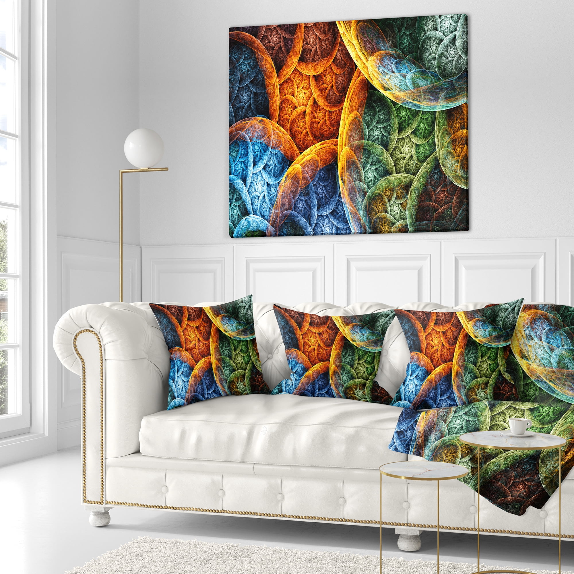 Designart Vibrant Colorful Clouds - Abstract Throw Pillow - 16x16