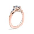 thumbnail image 3 of 0.90 T.C.W Emerald Shape Natural Diamond Latest Design Three Stone Wedding Ring for Ladies Solid 14K Rose Gold Size 8, 3 of 8