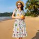 thumbnail image 4 of Easygdp Winter Christmas And New Year Deer para Vestido Transpirable de Mujer, Vestido Suelto de Manga Corta con Pliegues y Bolsillos para el Verano, 4 of 6