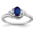 thumbnail image 1 of 925 Sterling Silver Rhodium Plated Diamond and Sapphire Ring, 1 of 2
