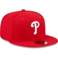 thumbnail image 3 of Men's New Era Red Philadelphia Phillies White Logo 59FIFTY Fitted Hat, 3 of 5