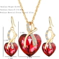 thumbnail image 4 of Necklace Earring Heart Set Clear Rhinestone Anti-Tarnish Gold Tone Jewelry Set, J-42-C, 4 of 4