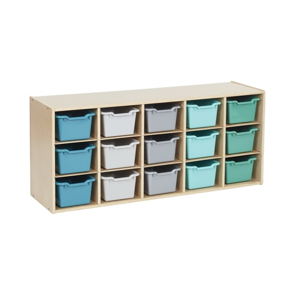 Streamline 15 Cubby Tray Cabinet and 15 Scoop Front Bins, 3x5