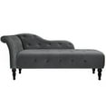 thumbnail image 2 of Sillón Chaise Longue de Terciopelo – Respaldo Reclinable – Brazo Izquierdo – Botonadura Decorativa – Patas Altas de Madera – Dormitorio, Sala u Oficina, 2 of 8