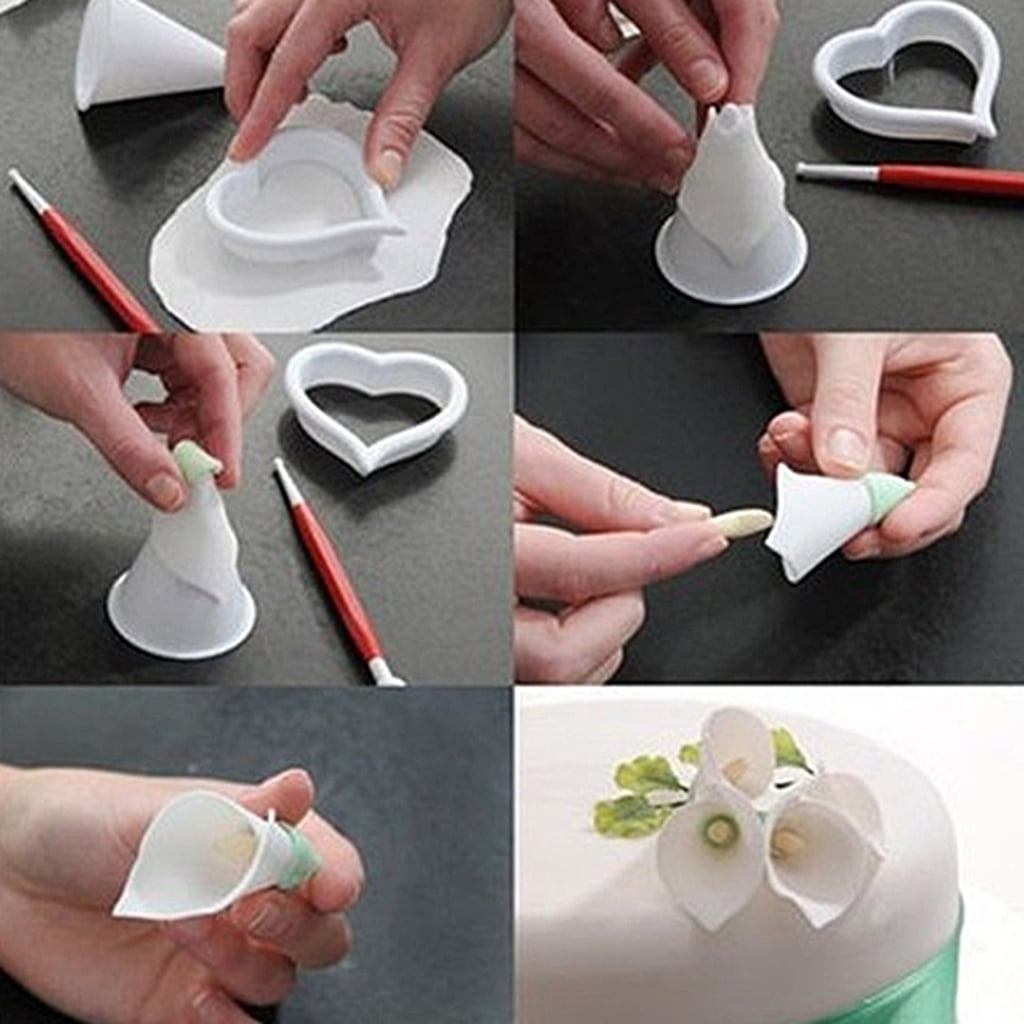 Details about   Plastic Love  Calla Lily Shape Fondant Cutting Cake Mold Tools for DIY LP 