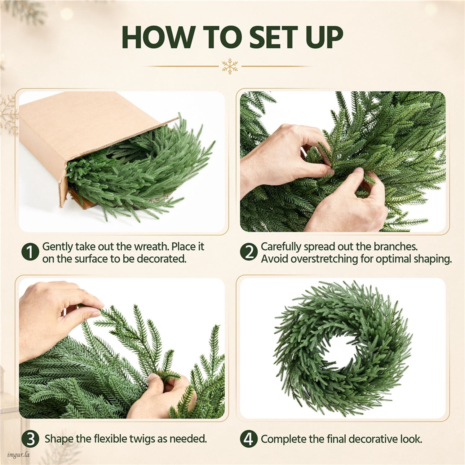 Alden Design 26 inch Artificial Christmas Pine Wreath with Natural Vine Base, Green