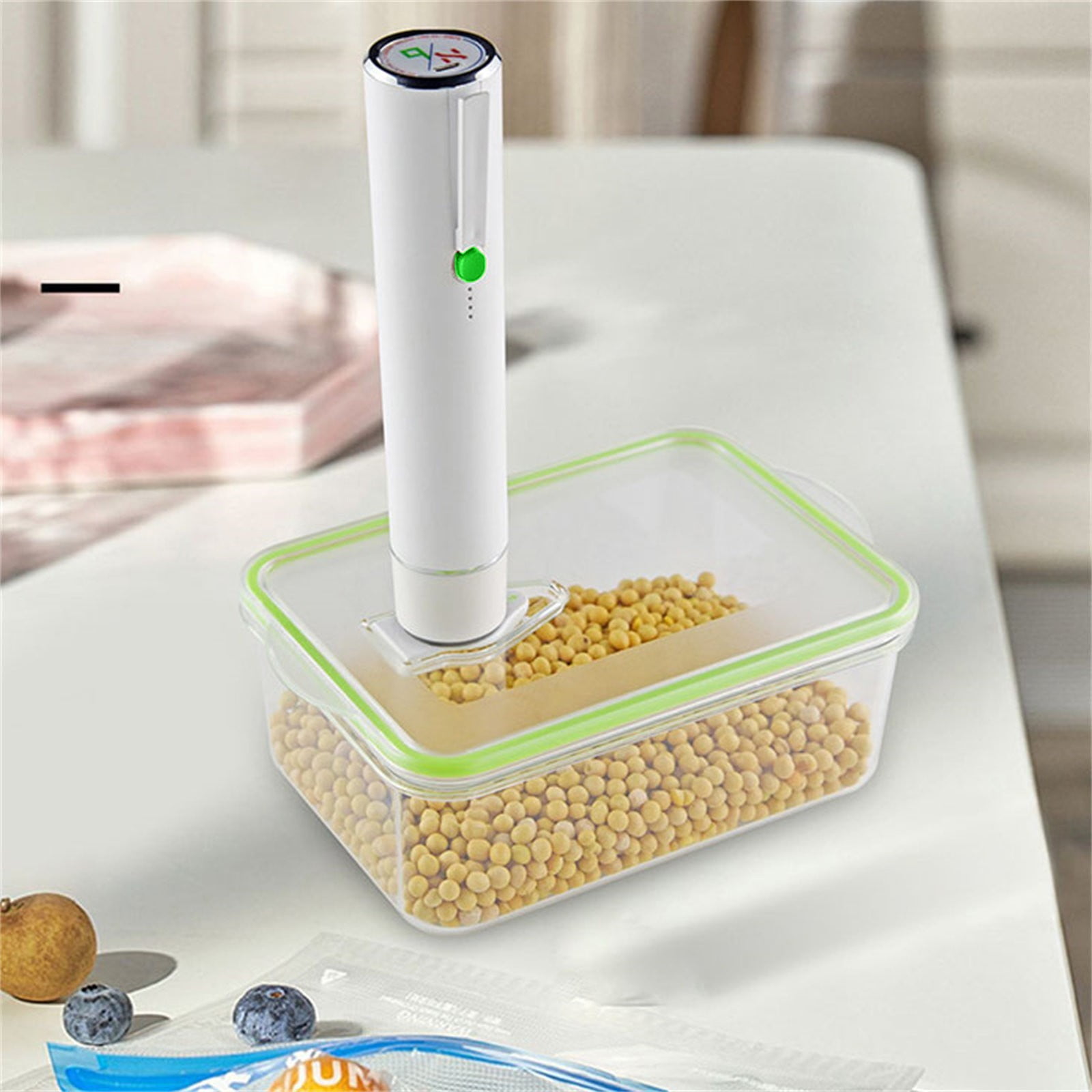 1 Pcs Handheld Vacuum Sealer,Vacuum Sealer For Food, 7.56 Inch Food Sealer Machine,Handheld Vacuum Sealer Machine, Portable Cordless Bag Sealer For Fruits, Fridge, Meats, Leftovers,White