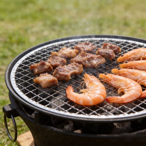 Disposable Round BBQ Grill Mesh Stainless Steel Wire Grilling Net For Outdoor Camping Picnic Beach Garden Cooking 10.6 Inches
