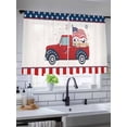 thumbnail image 5 of Sheer Curtains 45 inches Long, Red Truck Holding American Flag God Bless The USA Light Filtering Sheer Window Curtains Rod Pocket Voile Drapes for Bedroom Living Room, 52"W x 45"L 2 Panels, 5 of 7