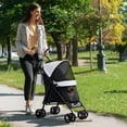 thumbnail image 2 of PawHut Pet stroller for Miniature Dogs, Foldable Dog Stroller, Light Grey, 2 of 10