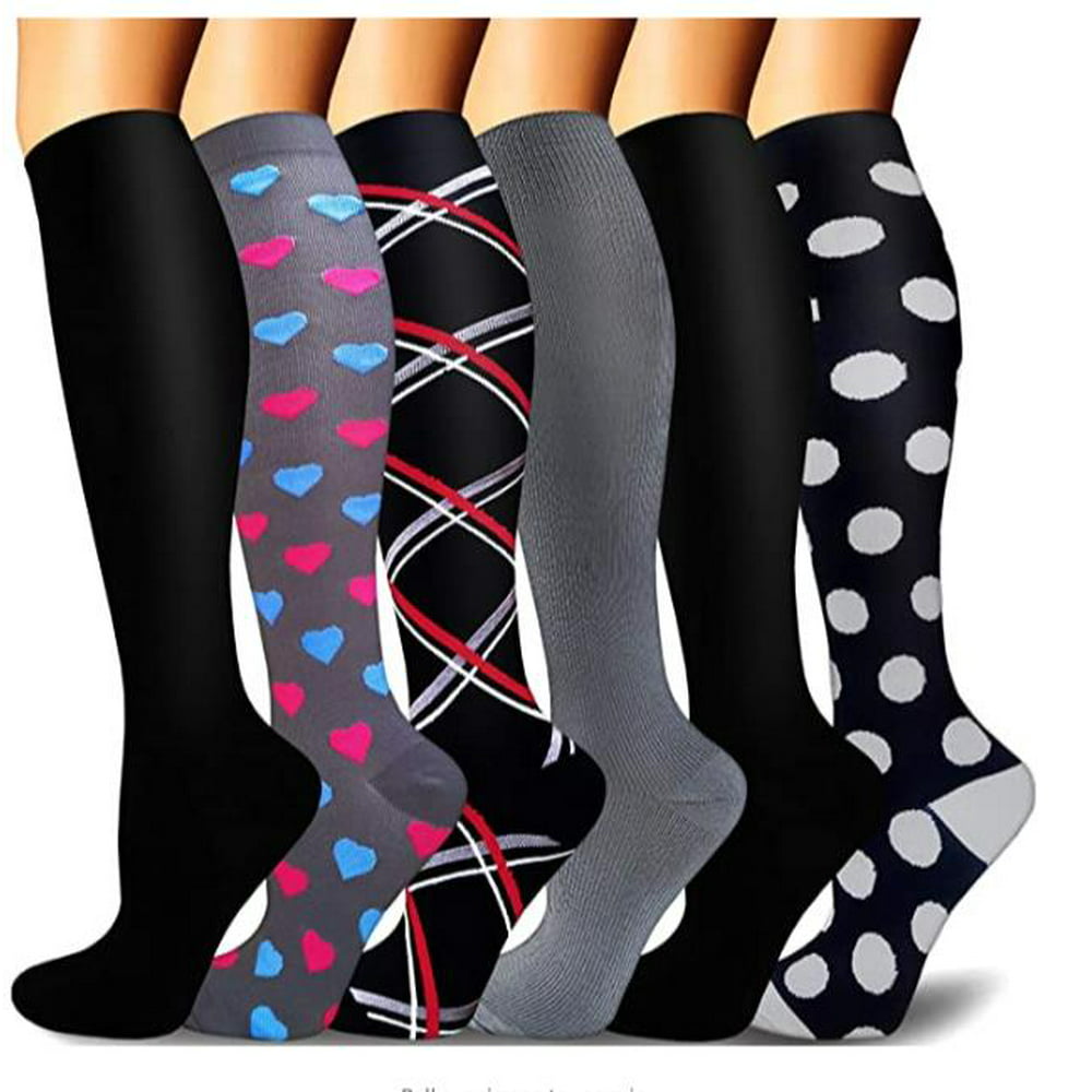 6 -Pair Compression Socks 20-30mmHg For Women and Men Knee High - Best ...