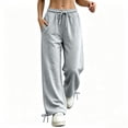 thumbnail image 5 of SYwaren Jogger Pants for Women Casual Baggy Drawstring Elastic Waistband Solid Color Relaxed Fit Sweatpants with Pockets, 5 of 9