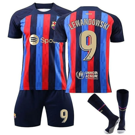 Lewandowski #9 Jersey Fc Barcelona 22/23 Season Home Men's Soccer T