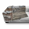 thumbnail image 3 of Rustic Soft Flannel Fleece Throw Blanket, Modern and Farm Themed Old Wooden Detailed Modern Design with Screws Artwork, Cozy Plush for Indoor and Outdoor Use, 50" x 60", Brown and Blue, by Ambesonne, 3 of 6