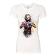 thumbnail image 2 of Wild Bobby Marilyn Monroe Watercolor Love Pop Culture Women Slim Fit Junior Tee, White, Small, 2 of 5