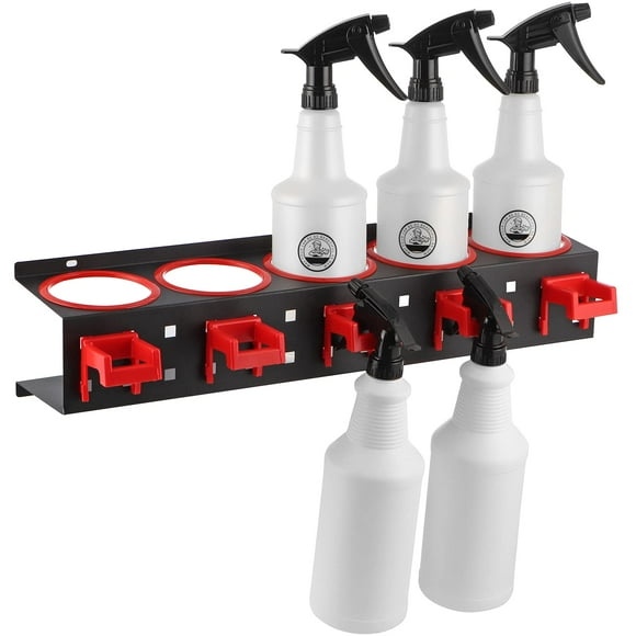 Estante de almacenamiento de botellas de aerosol MOLIGOU, montaje en pared, acero negro
