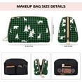 thumbnail image 5 of Xecao Christmas tree green plaid Print Fashion Makeup PVC Bag Large Capacity Travel Cosmetic Bag for Women Organizer Toiletry Clutch, 5 of 8