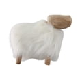 thumbnail image 6 of Sheep Figurine for Home Decor - Wooden Sculpture for Living Room, Office Shelf, and Coffee Table Decor - Ornament with Faux Fur Accents for Console, and Coffee Side Table Display - 9", Ivory & Tan, 6 of 13