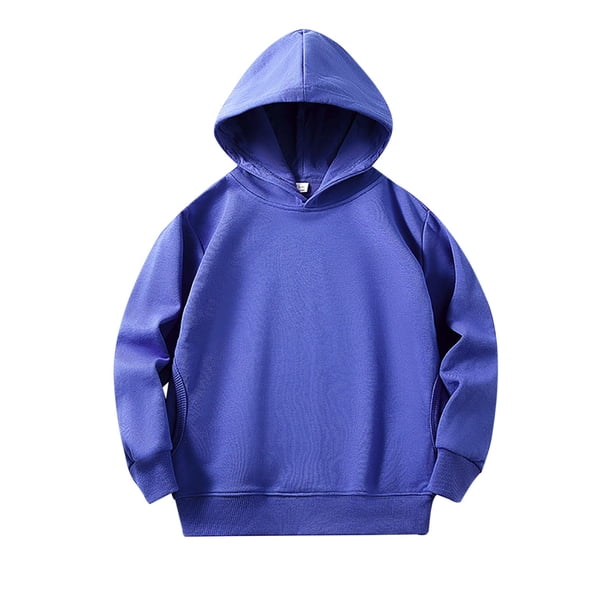 Gibobby Sudadera playera de manga larga con cuello redondoBebé niños manga larga color sólido pulóver sudaderas con capucha sudaderas Top niños Unisex ab(Azul, 18-24 Meses)