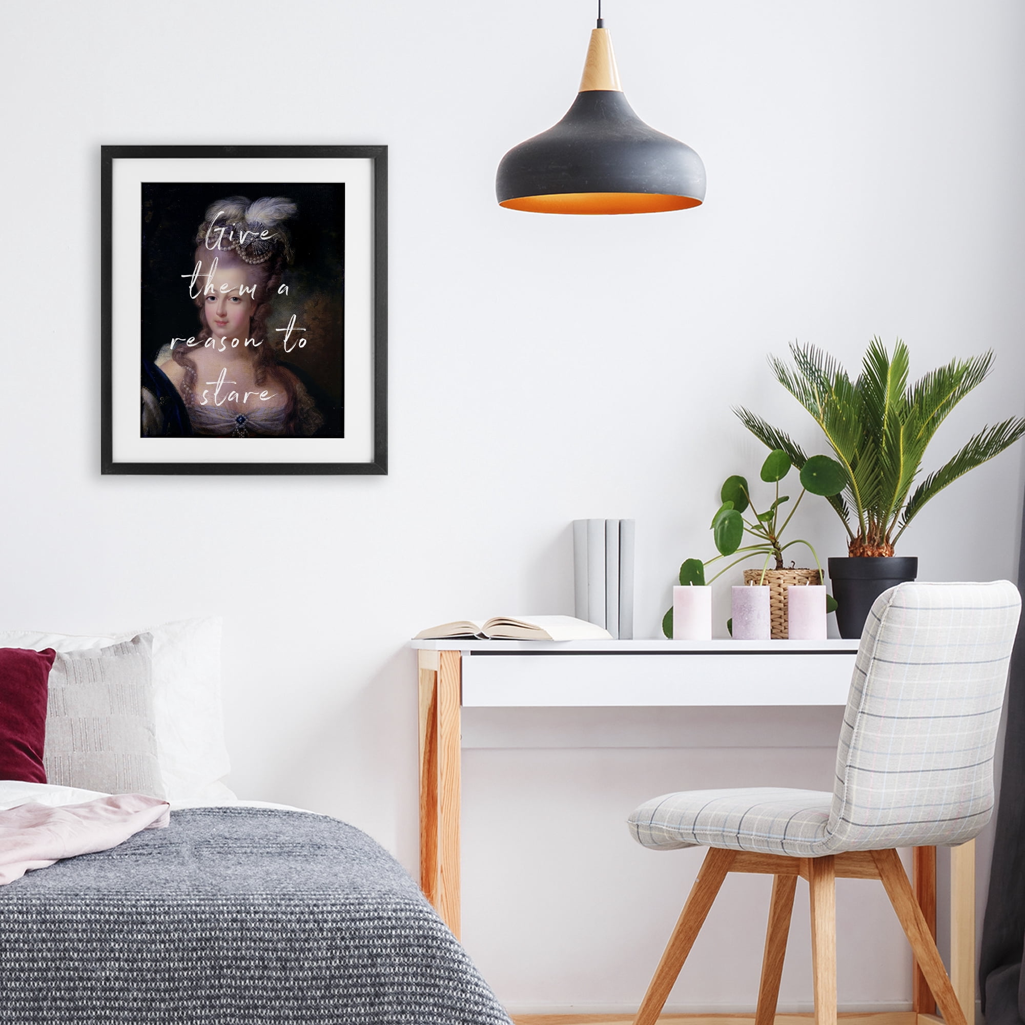 Stupell Industries Give Them A Reason To Stare Black Framed Print Under Glass, design by Tina LeCour