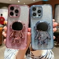 thumbnail image 6 of Electroplated Gradient Glitter Astronaut Case with Astronaut Hidden Stand, Drop Proof, Glitter Paper for iPhone 15 14 13 12 11 Pro Max Mini XS XR X 7 8 SE Phone Case (Dark Purple,iphone 13 mini), 6 of 8