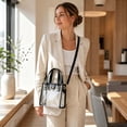 thumbnail image 3 of DIY Clear Tote Bag Kit 20x20x13cm - Adjustable Strap Handbag with Screw Assembly for Party and Travel Black, 3 of 4