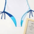 thumbnail image 4 of Tponi Athletic Swimsuits For Women One-Piece Elastic Blue Halter Swimsuits For Women L, 4 of 7