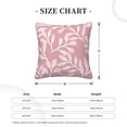 thumbnail image 4 of Square Throw Pillow Covers with Core, Pink Leaf Texture Pattern Pillows for Sofa Beds, 16 x 16 inches Pink, 4 of 9