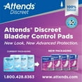 thumbnail image 3 of Attends Discreet Bladder Control Pads, Moderate Absorbency, One Size Fits Most, 14 1/2 in, 20 Count, 1 Pack, 3 of 10