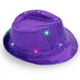 thumbnail image 6 of KARLSITEK Fedora Hat Jazz Hat Cap Dance Hat Glitter Sequins Flashing LED Hat for Party Hat Dress Up Costume Accessories, 6 of 6