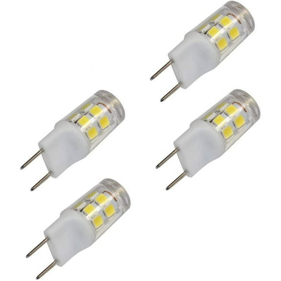 HQRP 4-Pack G8 Bi-Pin 17 LEDs Light Bulb SMD 2835 110V 2W Not Dimmable Cool White 6000-6500K 150-200Lm
