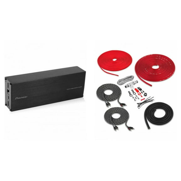 Pioneer GM-D1004   Belva BAK84 400W 4-Channel GM Digital Series Class-D Amplifier   Belva 8 Gauge Amp Wiring Kit