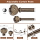 thumbnail image 4 of Varillas de cortina dobles de bronce envejecido de 72 a 144 pulgadas barra decorativa doble con soportes de aleación de aluminio barra telescópica dob, 4 of 7