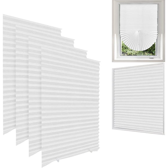 Pleated Window Shades Temporary Window Blinds Cordless Light Filtering Pleated Fabric Shade Room Darkening Shades for Living Room Bedroom