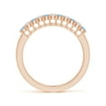 thumbnail image 2 of ANGARA Natural Aquamarine and Diamond Half Eternity Wedding Ring in 14K Rose Gold for Women (Size-2mm) | March Birthstone, Birthday, Anniversary, Jewelry Gift for Women | Natural Aquamarine Ring, 2 of 9