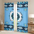 thumbnail image 2 of Manfei Retro Boho Aztec Black Out Curtains,bohemian Exotic Style Curtains Pack of 2 (42x63 Each),White Blue Bedroom Curtains For Boys Kids,Luxury Bedroom Decor, 2 of 6