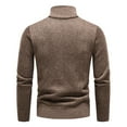thumbnail image 6 of Men's Half Zip Pullover Knitted Regular Fit Sweater with Soft Brushed Flannel Lining,Mens Quarter Zip Up Sweater Pullover Polo Tops, 6 of 6