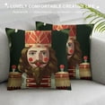 thumbnail image 3 of GOSMITH  Merry Christmas Nutcracker Decorative Throw Pillow Cover, Xmas Tree Cartoon Wooden Soldier Toy Porch Patio Outdoor Home Decor, Winter Holiday Women Girl Gifts Couch Cushion Case, 3 of 5