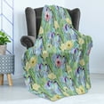 thumbnail image 4 of Cactus Soft Flannel Fleece Blanket, Types of Cactus Plant Pattern with Flowers and Buds Fruits Nature Artwork Image, Cozy Plush for Indoor and Outdoor Use, 50" x 70", Green and Blue, by Ambesonne, 4 of 5