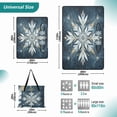 thumbnail image 2 of Extra Large Picnic Beach Blanket Waterproof Sand Proof Portable Outdoor Mat Snowflake Of White Feathers 60x80, 2 of 9