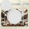 thumbnail image 3 of Ambesonne Lake Place Mats Set of 4, Brownish Snowy Mountain Scene, Standard Size, Pale Redwood Eggshell, 3 of 5